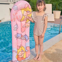 Planche de natation gonflable pour enfants en forme d'animaux mignons, pingouin, crocodile, avec doubles poignées, jouet aquatique