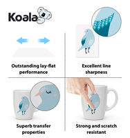 Papel de transferencia de calcomanía deslizante de agua transparente para impresora, papel de transferencia para tazas A4 * 20 hojas, inyección de tinta de fábrica, A-SUB