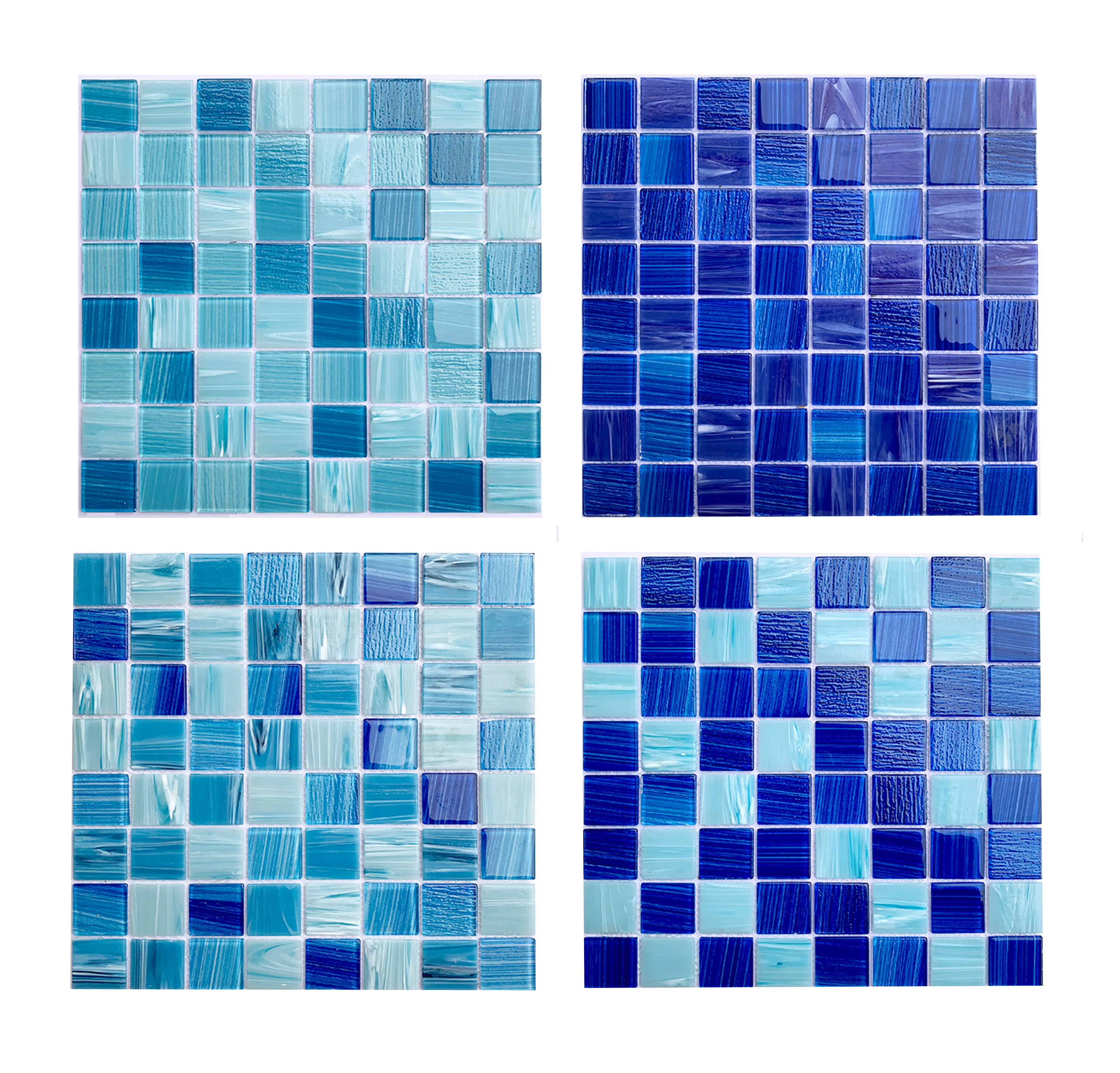 Serie Cloud, mosaico de cristal, azulejos de vidrio, azulejo de mosaico de piscina de fusión en caliente para piscina de agua al aire libre