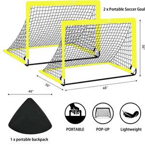 Gran oferta, portería de fútbol portátil emergente <span class=keywords><strong>para</strong></span> niños, paquete de 2 porterías de fútbol de 4 'X 3', juego de <span class=keywords><strong>red</strong></span> con bolsa de transporte, clavijas de tierra - Product Image 2