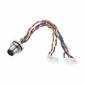 Giải Pháp Tùy Chỉnh M12 Một Mã Nam Mặt Bích Vuông Loại Bảng Kết Nối 5 Pin End Với IDC Connectors - Product Image 4