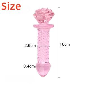 Tapón Anal de Cristal en Forma de Rosa, 3 Tipos, Masajeador de Punto G, Juguetes Sexuales para Adultos - Product Image 4