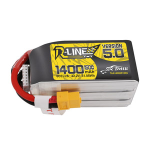 Tattu R-Line 버전 5.0 1400mAh <span class=keywords><strong>6S</strong></span> 150C/260C 22.2V 222g 리포 배터리(<span class=keywords><strong>RC</strong></span> FPV 드론용 XT60 플러그 포함) - Product Image 2