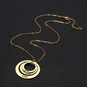 Collar con Nombre Personalizado, Colgante de 3 Círculos, Acero Inoxidable Chapado en Oro de 18K, Joyería para el Hogar, Oro Rosa para Mujer - Product Image 2