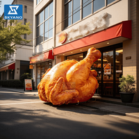 Poulet Frit Géant Gonflable Publicitaire, Modèle Gonflable Personnalisable avec Logo, Poulet Frit Gonflable