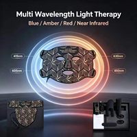 Appareil facial à lumière infrarouge LED à 4 modes d'éclairage, masque de luminothérapie infrarouge rouge 850NM avec matériau en silicone pour usage domestique