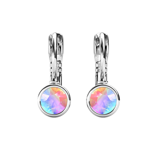 Charm Trending Women Tiny con cristales <span class=keywords><strong>Swarovski</strong></span> Pendientes de aro de diamantes Bisel colgante Diamante Mini Huggie Stud Pendientes Regalo - Product Image 4