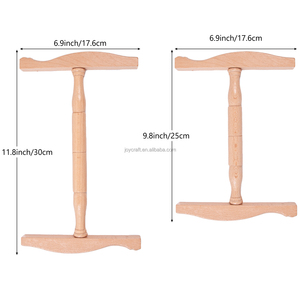 Enrouleur de fil en bois réglable 2-en-1, outil d'enroulement de pelotes en bois de hêtre de 1/1,3 yard pour le filage à la main - Product Image 5