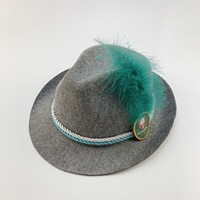 Chapeau de bière Oktoberfest Munich personnalisé en usine, chapeau de performance festif style jazz avec plumes véritables, bonnets de douche