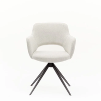 Ensemble de fauteuils pivotants élégants Chaise d'appoint rembourrée Chaise de courtoisie pour maquillage avec dossier pour salle à manger Chambre à coucher Salon