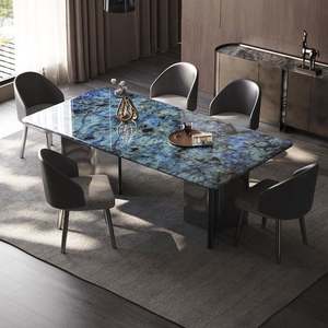 Ensemble table et <span class=keywords><strong>chaises</strong></span> <span class=keywords><strong>de</strong></span> salle à manger en pierre micro-cristalline <span class=keywords><strong>de</strong></span> style italien moderne simple, pierre super cristalline naturelle, table <span class=keywords><strong>de</strong></span> luxe légère - Product Image 4