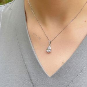 Dylam 18K Gold Plated 925 Sterling Silver CZ Diamond Pendant Necklace for <b>Women</b> Adjustable <b>Slider</b> with <b>White</b> 5A Cubic Zirconia - Product Image 2