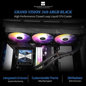 Écran LCD thermique droit GRAND VISION 360 ARGB 3.4 \ "<span class=keywords><strong>AIO</strong></span> Cooler pour PC Gaming AM5/AM4 LGA1700/1851 CPU Support DIY Video GIFs - Product Image 6