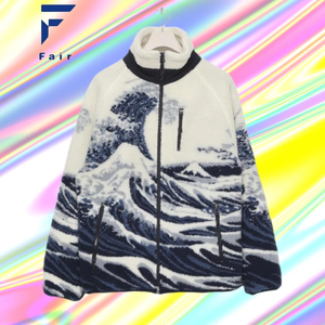 Giacca in pile Sherpa con stampa digitale di lusso personalizzata giacca Sherpa con stampa grafica elegante giacca da trekking all'aperto - Product Image 1