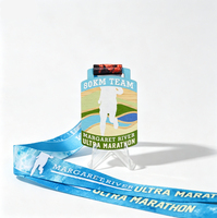 Médaille de marathon en bois personnalisée, imprimée UV, écologique, avec logo gravé au laser, pour cadeaux promotionnels et salons professionnels