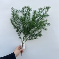 Rangkaian Daun Pinus Rumput Cattail Bunga Plastik Tanaman Hijau Buatan Dekorasi Pernikahan Gaya Hutan Luar Ruangan Bunga Palsu
