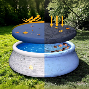OEM ODM Housse <span class=keywords><strong>de</strong></span> <span class=keywords><strong>piscine</strong></span> gonflable <span class=keywords><strong>de</strong></span> 15 pieds, à montage facile, avec anneau supérieur conique, compatible avec les piscines <span class=keywords><strong>de</strong></span> 13,8 pieds, à base évasée, coupe-vent, en tissu 420D épaissi, bleue, élastique - Product Image 5