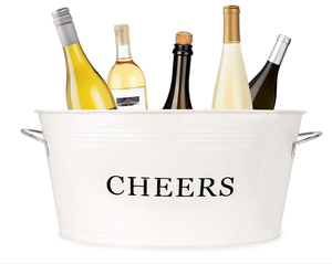 Cubo de hielo de vino grande con asa de <span class=keywords><strong>lata</strong></span> de metal dorado y blanco, personalizado, de <span class=keywords><strong>lata</strong></span>, con tapa, para jardín - Product Image 1