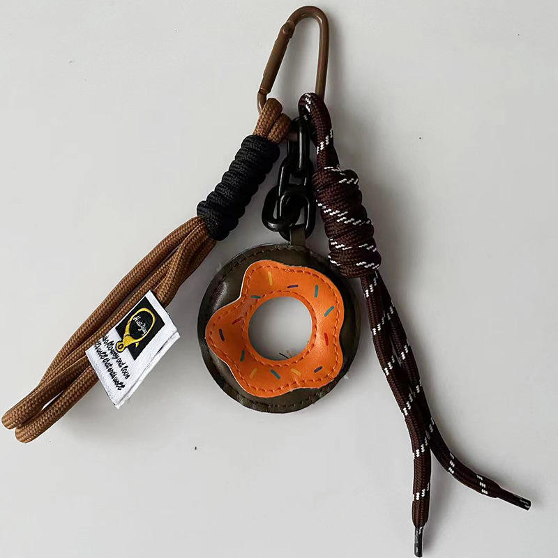 สายคล้องคอคู่ลายโดนัทสีส้ม