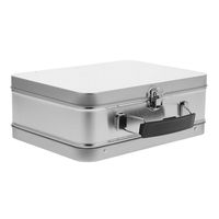 Vente en gros de grande boîte à bijoux en métal pour biscuits et collations avec imprimé personnalisé boîte à lunch en argent avec poignée à couvercle à charnière