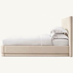 Lit double moderne pour la maison, cadre de lit rembourré en tissu doux - Product Image 3