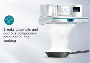 Campana extractora eléctrica de cocina RUITAI Island con extractor de chimenea vertical y filtro deflector para hoteles - Product Image 3