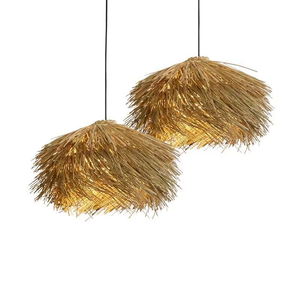 <span class=keywords><strong>Lampadario</strong></span> Retrò in Rattan a Forma di <span class=keywords><strong>Cappello</strong></span> di Paglia, Lampada a Sospensione per Sala da Pranzo, Soggiorno, Illuminazione Domestica, Paralume in Rattan - Product Image 6