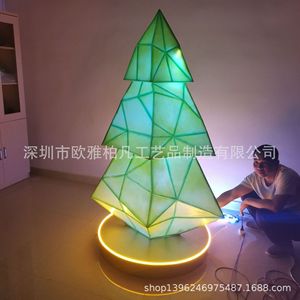 Plastic Christmas <b>Tree</b> With <b>Led</b> Lighting Warm Multicolored Lights Remote Controlled Standing Base For Indoor Decoration - Product Image 3