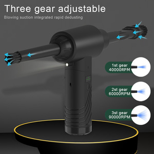 Aspirateur à air portable, sans fil, alimenté par batterie, 90W, 6000mAh, 90000RPM, noir, avec 6 embouts - Product Image 2