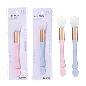 LMLTOP Wholesale Silicone Mask Brush Double-End Face Masking Brush Low Price Cosmetics Spatula Cream Applicator SY607