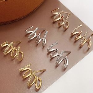 Xinfly Fine Jewelry 18K Gold Hiphop Style Twist 0.09CT Natural Diamonds <b>Earring</b> <b>Cuff</b> - Product Image 2