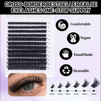 Extensions de cils en bouquets volumineux de qualité supérieure, de 10 mm à 20 mm, avec bande large, Fournisseur en gros OEM ODM
