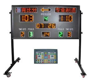 Lightweight wall mounted basketball stadium indoor aluminum alloy frame portable wireless control basketball led scoreboard