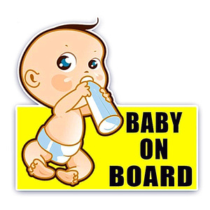 Stampa a prova di UV adesivo a bordo del bambino di avvertimento singolo Die taglio Logo adesivi per paraurti adesivo PVC auto Sticker