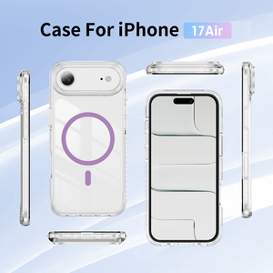 Étui magnétique OEM d'usine pour <span class=keywords><strong>iPhone</strong></span> Air 18 17 16 15 14 13 <span class=keywords><strong>11</strong></span> 12 Pro Plus, <span class=keywords><strong>coque</strong></span> transparente compatible avec la charge sans fil - Product Image 5