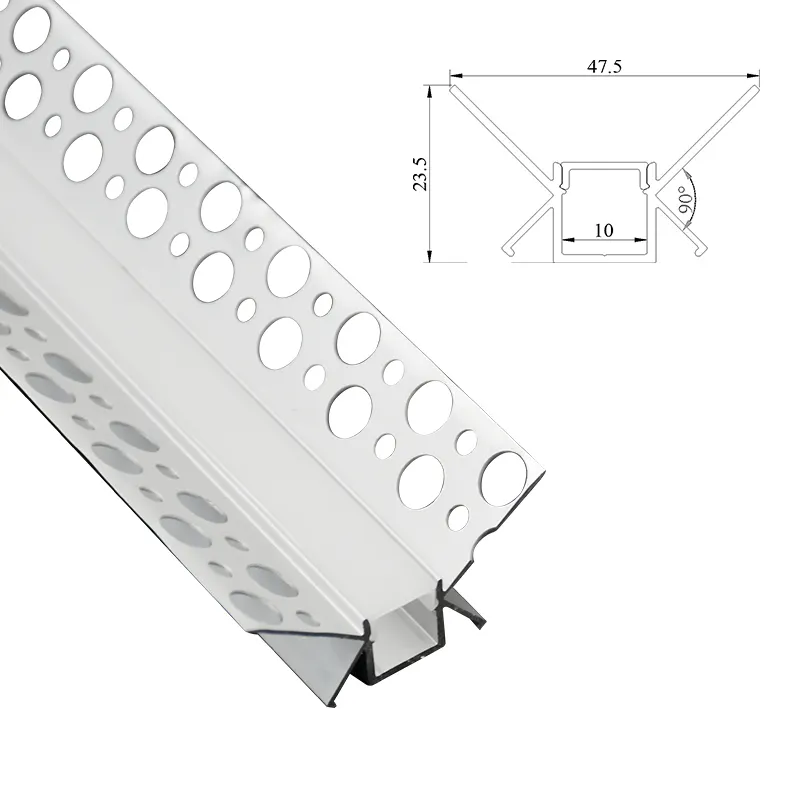 Profili in alluminio a led in lega di alluminio industriale 6063 di nuovo design per l'illuminazione dell'armadio da cucina e della decorazione della parete