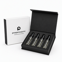 Boîte d'échantillons de parfum personnalisée en gros, 4 emplacements avec insert en mousse pour flacons de 10 ml, en carton rigide