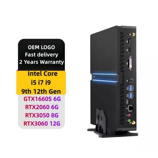 Intel Core I5 I7 I9 12900F N-VIDIA RTX3050 3060 64GB DDR4 RAM NVME Mini Desktop Computer Gamer Gaming PC with Colourful Lighting