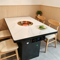 Table de barbecue commerciale Jilu en marbre artificiel, sans fumée, auto-purifiante, avec échappement inférieur pour la restauration et la cuisson de la viande