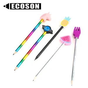 Lápiz personalizado promocional con impresión de dibujos animados, muñeca <span class=keywords><strong>3D</strong></span>, lápiz de Animal de goma, borrador para <span class=keywords><strong>niños</strong></span> de la escuela, muestra gratis - Product Image 3