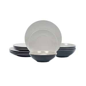 Juego de 12 Platos de Postre de Gres Moderno de Lujo Color Beige Claro, Vajilla de Alta Calidad Premium para Fiestas, Invitados y Cocina - Product Image 1