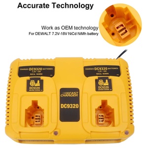 Chargeur de batterie double 7.2V-18V DC9320 Compatible avec Dewalt 18V 14.4V 12V 9.6V 7.2V NiCd NiMh Pod Style batterie XRP - Product Image 2