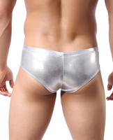 Sous-vêtements pour hommes en similicuir brillant personnalisés M L XL XXL, lingerie sexy pour hommes, caleçons, sous-vêtements en cuir pour hommes, boxers pour hommes