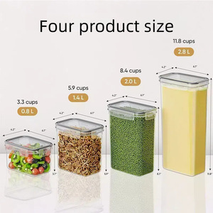 Keuken Afdichting Potten Graan Plastic Grote Opslag Transparante Voedselopslag Potten Opslag Verse Dozen - Product Image 5
