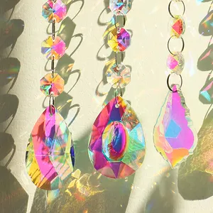 4PCS Kristall leuchter Pendel leuchten Prisma Sun catcher Regenbogen Sun Catcher Kristall hängen für Kristall dekor und Sonnen fänger