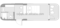 Capsule Spatiale Modulaire Préfabriquée de Luxe en Acier Étanche 20ft 40ft pour Usage Commercial Extérieur (Salon, Chambre, Salle à Manger)