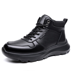 Botas de Tobillo de Cuero Genuino para Hombre, Punta Redonda, Forro de Felpa, Suela de Goma, Cálidas para Invierno, Antideslizantes, Zapatos Casuales para Exteriores - Product Image 5