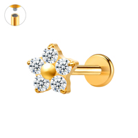Lot de Piercings Labret en Titane F136 avec Zircon pour Lèvre, Cartilage et Oreille – Bijoux de Corps pour Mariage