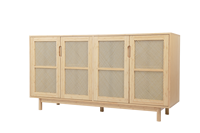 Buffet de rangement moderne en bambou naturel de haute qualité, écologique et robuste, pour salon, chambre, bar à domicile et usage hôtelier