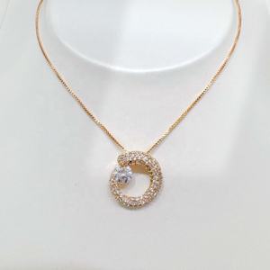 factory price plata 925 silver <b>rose</b> <b>gold</b> women heart ring <b>necklace</b> fine jewelry gift love layered zircon unique charms <b>necklaces</b> - Product Image 2